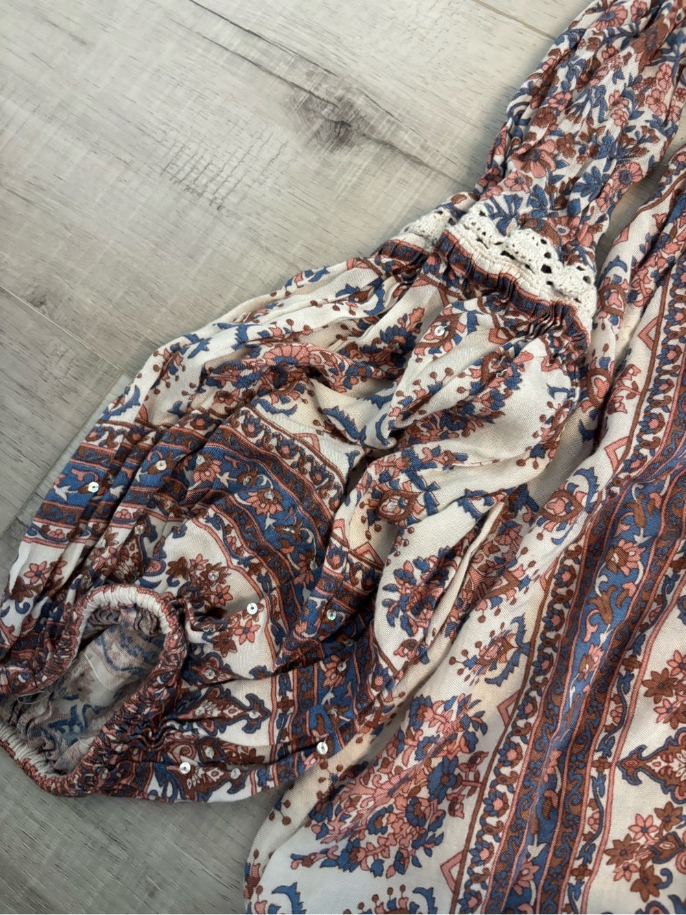 RAGA Boho Floral Paisley Fringe Tassel Dress Size Large - Picture 10 of 14